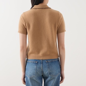 The Leather Stitch Polo Sweater