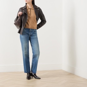 The Leather Stitch Polo Sweater