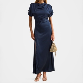 Genevieve Satin Drape Dress