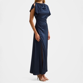 Genevieve Satin Drape Dress