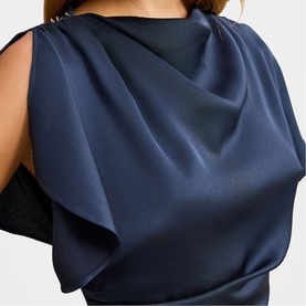 Genevieve Satin Drape Dress