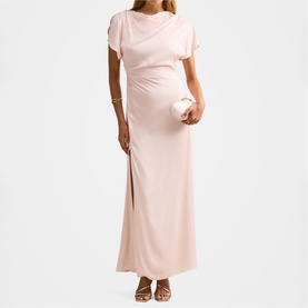 Genevieve Satin Drape Dress