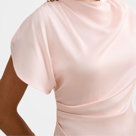 Genevieve Satin Drape Dress