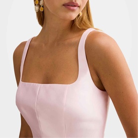 Kaitlyn Structured Satin Mini Dress