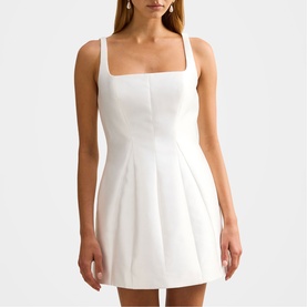 Kaitlyn Structured Satin Mini Dress