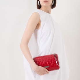 The Glossy Croc Snapshot Shoulder Bag