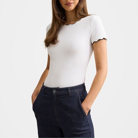 Rebecca Scallop Trim Top