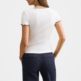 Rebecca Scallop Trim Top