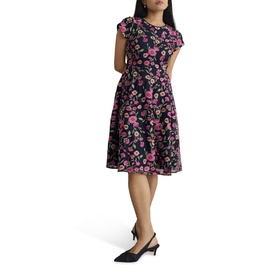 Tia Floral Embroidered Flared Dress