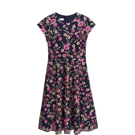 Tia Floral Embroidered Flared Dress