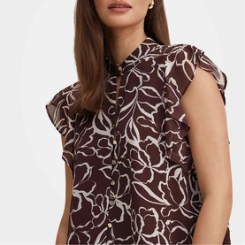 Tullia Floral Ruffle Sleeve Top