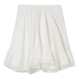 Lace Trim Mini Flared Skirt