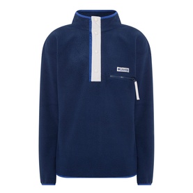 Helvetia Half-Buttoned Logo Fleece Sweatshirt