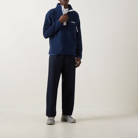 Helvetia Half-Buttoned Logo Fleece Sweatshirt