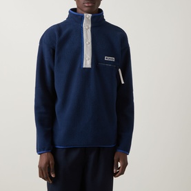 Helvetia Half-Buttoned Logo Fleece Sweatshirt