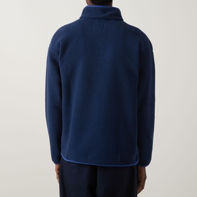 Helvetia Half-Buttoned Logo Fleece Sweatshirt