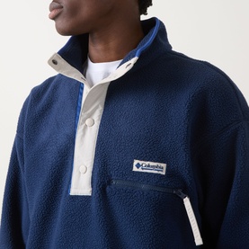 Helvetia Half-Buttoned Logo Fleece Sweatshirt