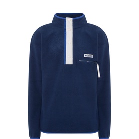 Helvetia Half-Buttoned Logo Fleece Sweatshirt