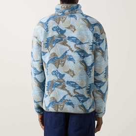 Helvetia Half-Buttoned Logo Printed Fleece Sweatshirt