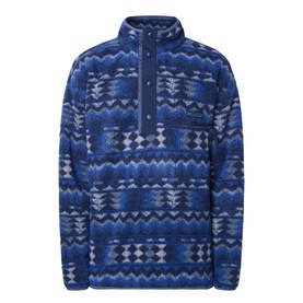 Helvetia Half-Buttoned Logo Printed Fleece Sweatshirt