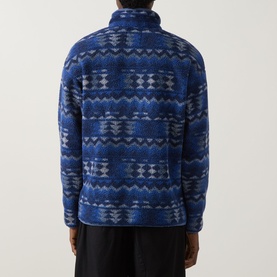 Helvetia Half-Buttoned Logo Printed Fleece Sweatshirt