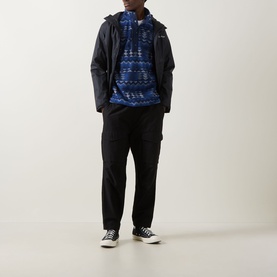Helvetia Half-Buttoned Logo Printed Fleece Sweatshirt