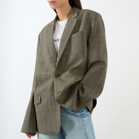 Giani Checked Single-Breasted Blazer