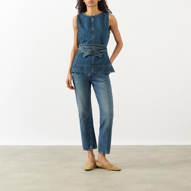 Chance Belted Denim Top