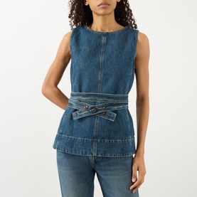 Chance Belted Denim Top