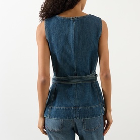 Chance Belted Denim Top