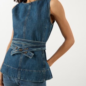 Chance Belted Denim Top