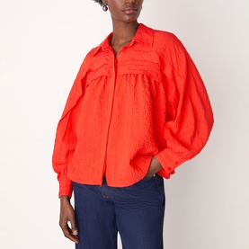 Textured Frill Detail Blouse