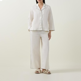 Contrast Piping Pyjama Set