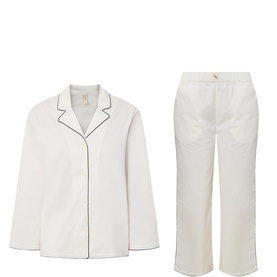 Contrast Piping Pyjama Set