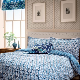 St Johns Trellis Duvet Set Blue