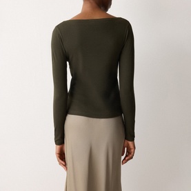 Ribbed Long-Sleeved Top