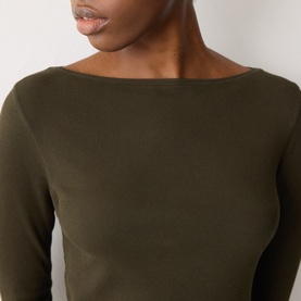 Ribbed Long-Sleeved Top
