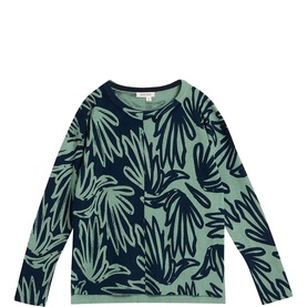 Olive Printed Knitted Sweater