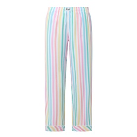 Stripe & Stare Soft Brushed Stripe Pyjama Bottoms in Roller Stripe, full-length PJ pants with elasticated waistband and logo badge.