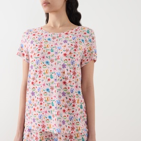 Floral Print Shorts Pyjama Set