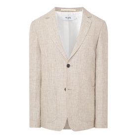 Fintry Striped Linen Single-Breasted Blazer