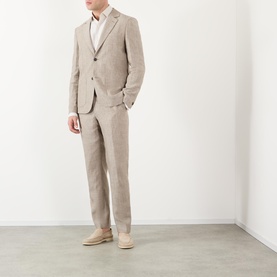 Fintry Striped Linen Single-Breasted Blazer