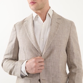 Fintry Striped Linen Single-Breasted Blazer