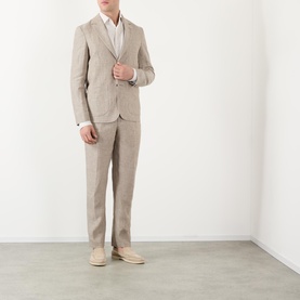 Fintry Striped Linen Single-Breasted Blazer