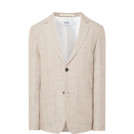 Fintry Striped Linen Single-Breasted Blazer