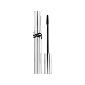 YSL Lash Latex Mascara in 01 Black, silver tube with YSL logo shown open with wand applicator