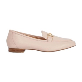 Grained Suede Metal Trim Loafers