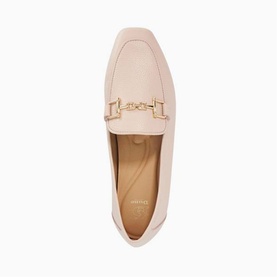 Grained Suede Metal Trim Loafers