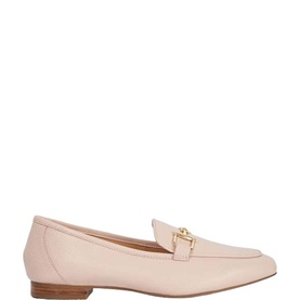 Grained Suede Metal Trim Loafers