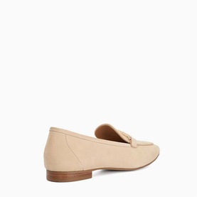 Grained Suede Metal Trim Loafers